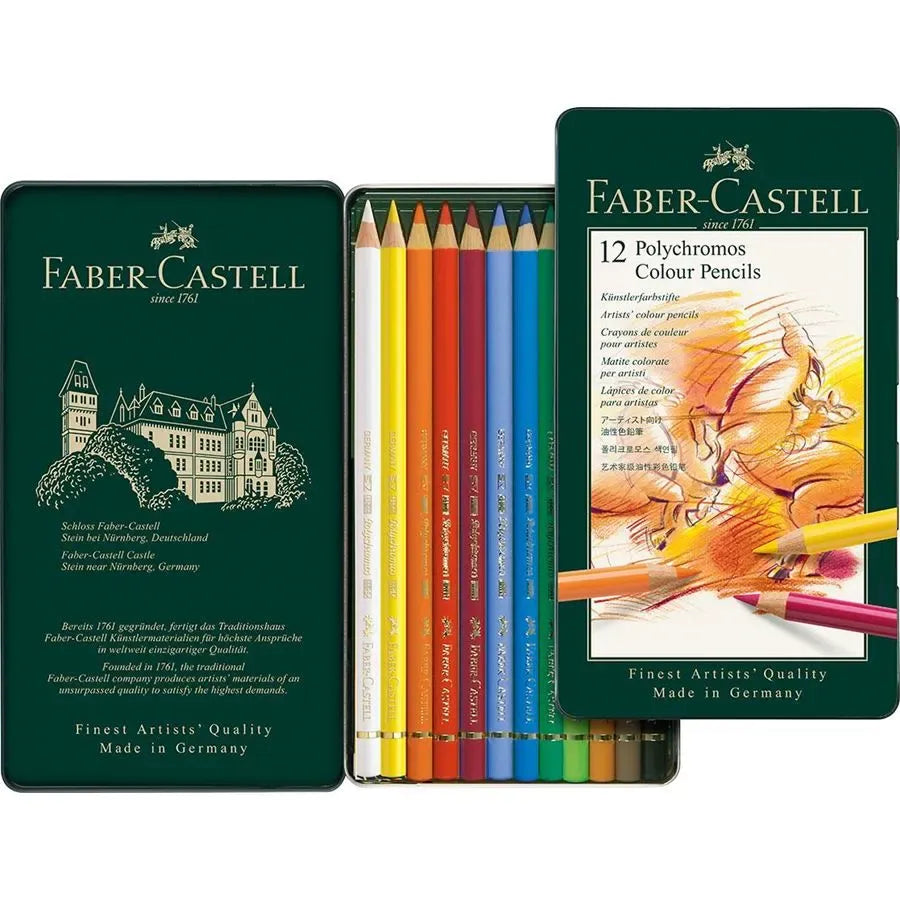 Faber-Castell Polychromos colour pencil tin of 12 110012