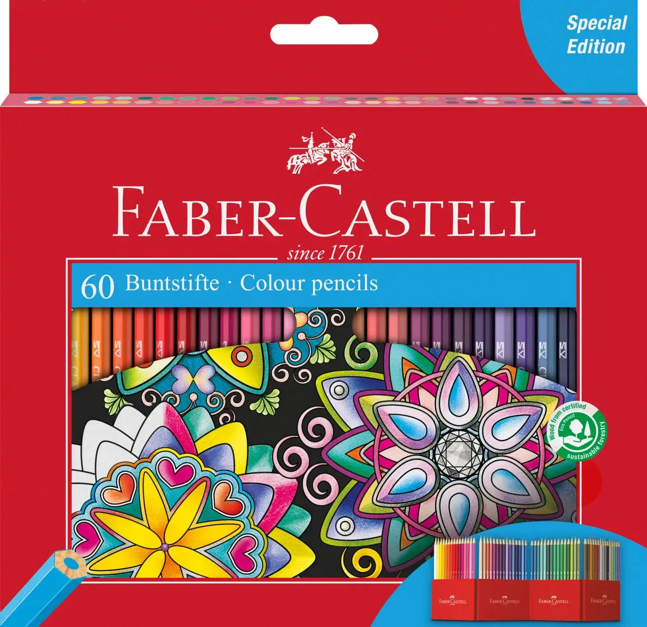 Faber-Castell Classic Colour Pencil Cardboard Wallet of 60 111260