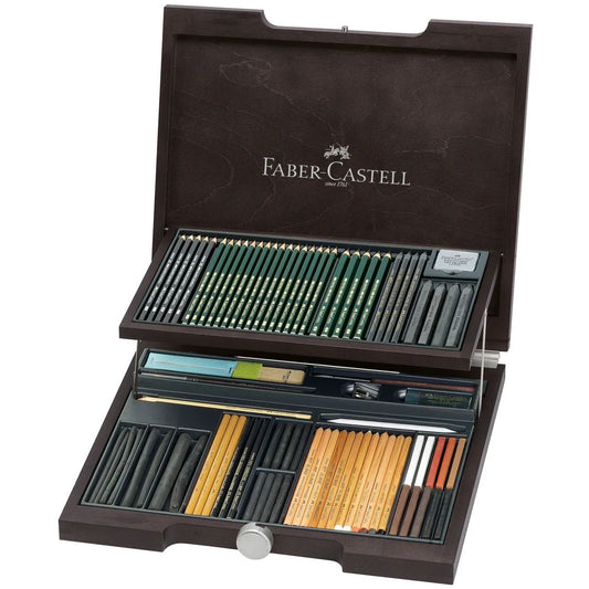 Faber-Castell Pitt Pencil Monochrome Wooden Case 86 pieces 112971