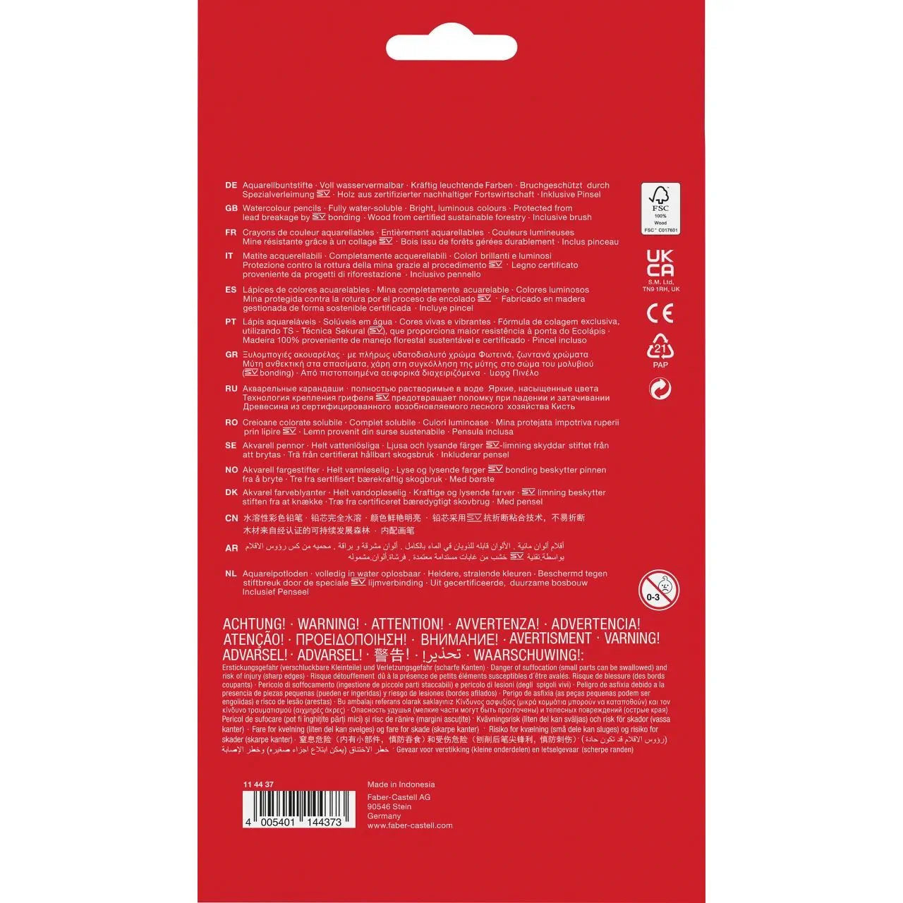 Faber-Castell Classic Colour watercolour pencils, cardboard wallet of 36 114437