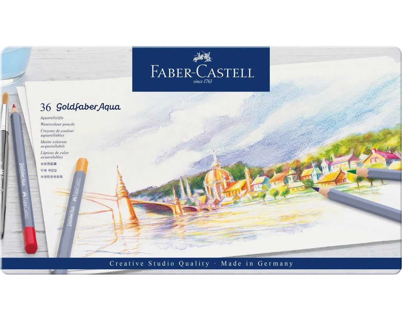 Faber-Castell Goldfaber Aqua watercolour pencil tin of 36 114636