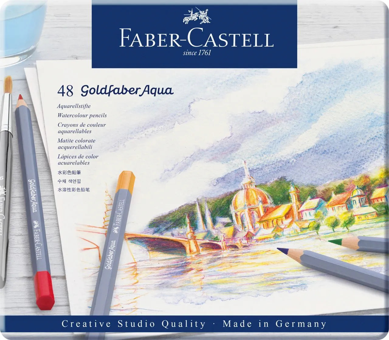 Faber-Castell Goldfaber Aqua watercolour pencil tin of 48 114648