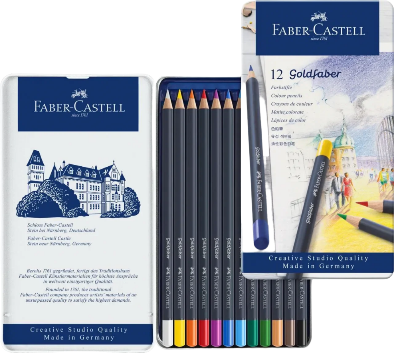 Faber-Castell Goldfaber Colour Pencil, Tin of 12 114712