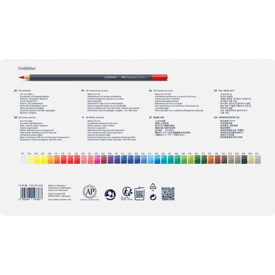 Faber-Castell Goldfaber colour Pencil tin of 36 114736