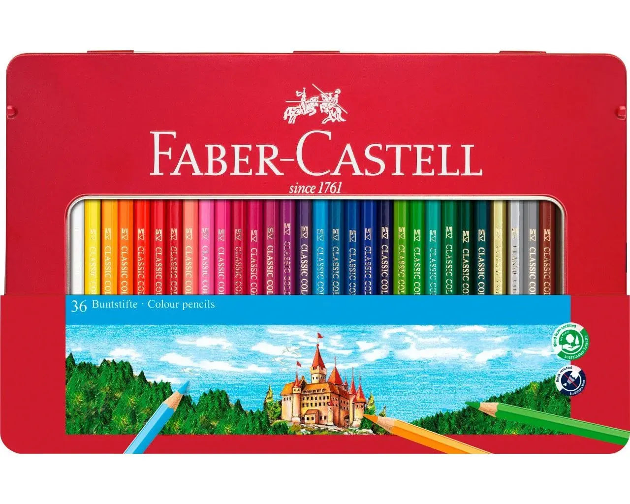 Faber-Castell Classic Colour colour pencils, tin of 36 115886