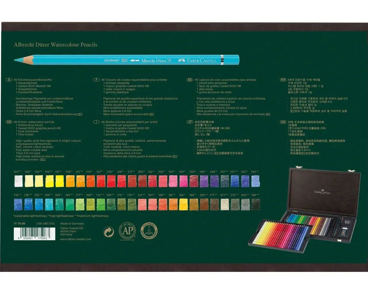 Faber-Castell Albrecht Dürer watercolour pencil wooden case of 48 117506