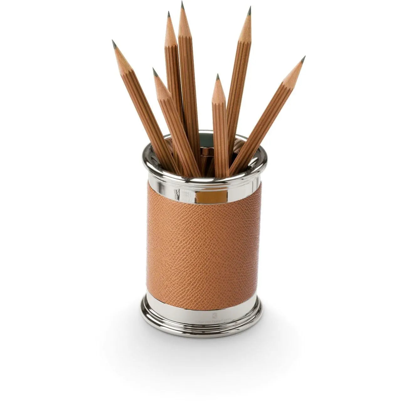 Graf von Faber-Castell Pen holder round Epsom Cognac 118521