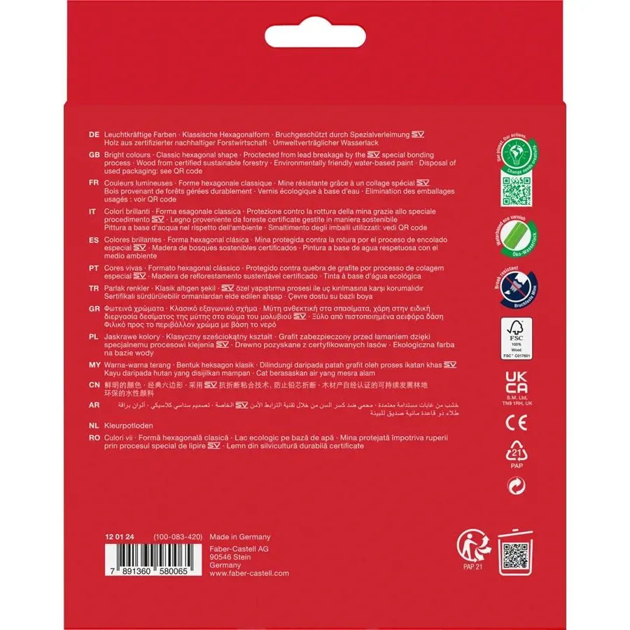 Faber-Castell Classic Colour colour pencil cardboard wallet of 24 120124
