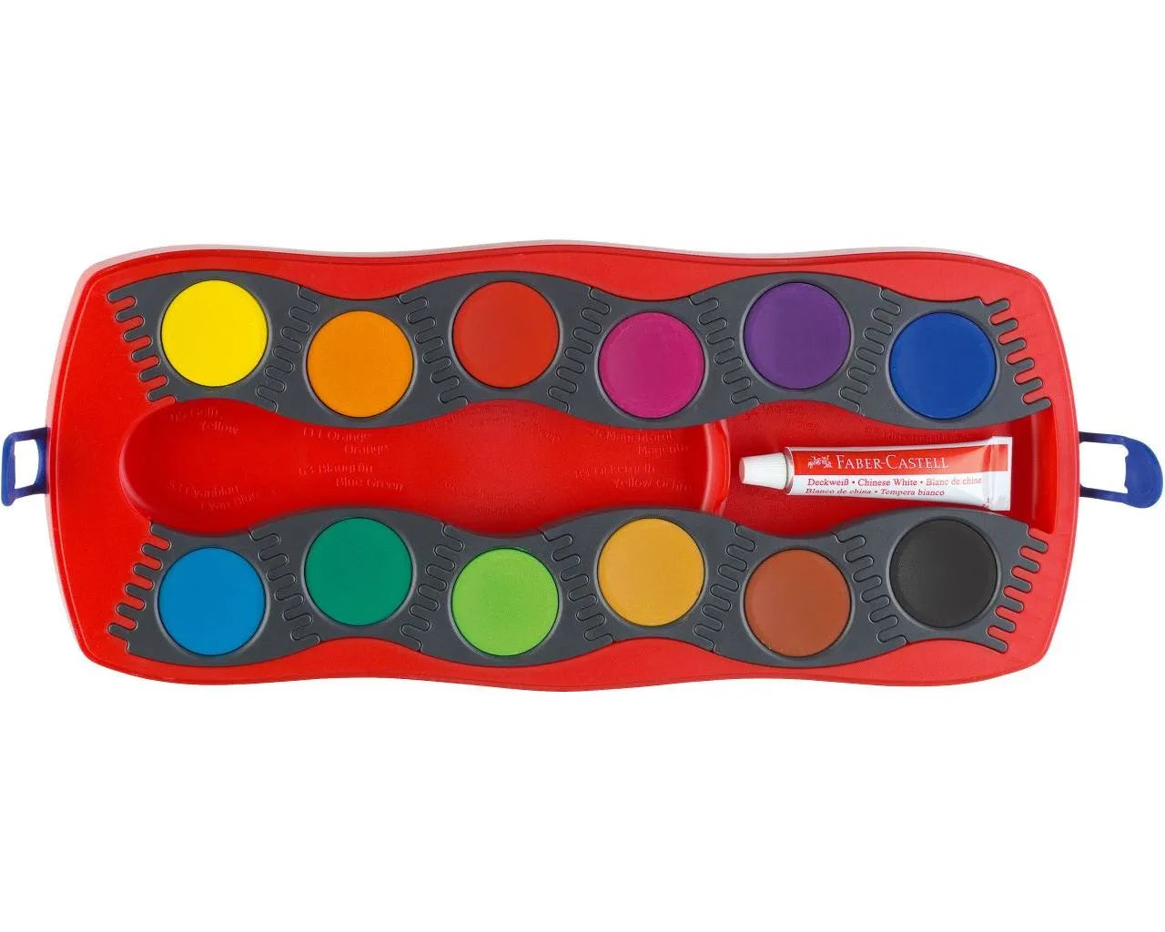 Faber-Castell Connector paint box red, 12 colours + chinese white 125030
