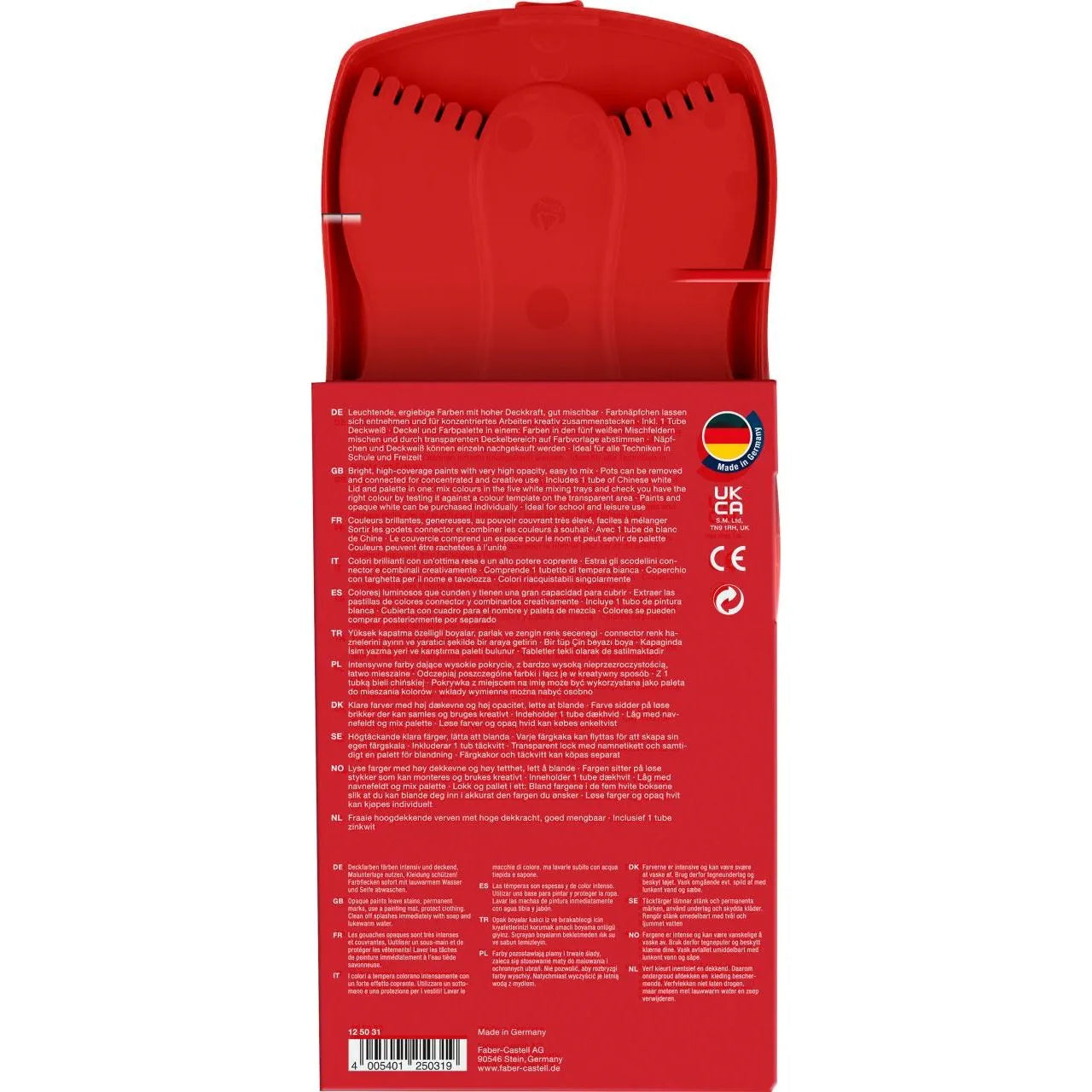 Faber-Castell Connector paint box red, 24 colours + chinese white 125031