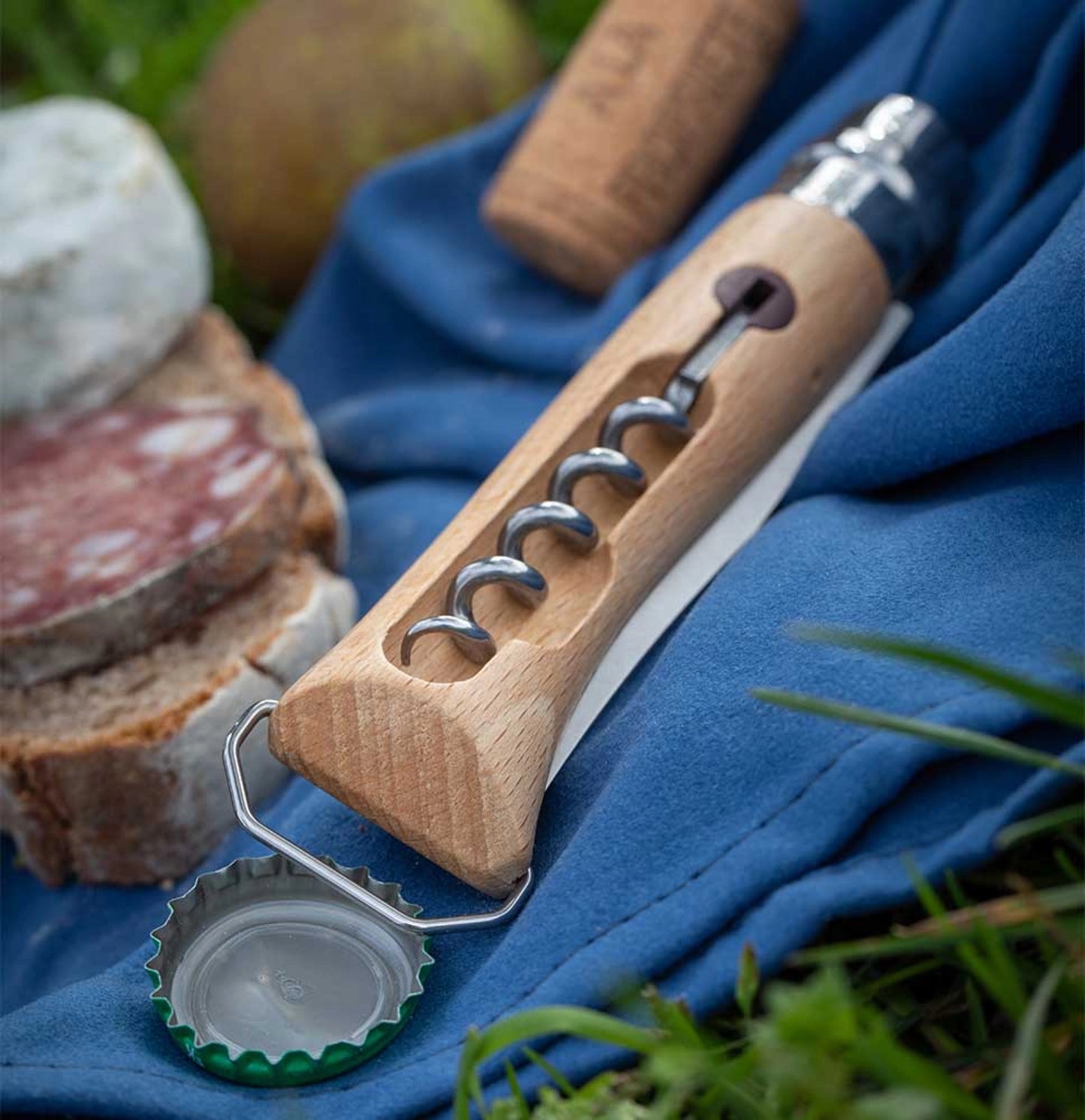 Opinel No.10 Corkscrew Stainless Steel Folding Knife with Bottle Opener 002578