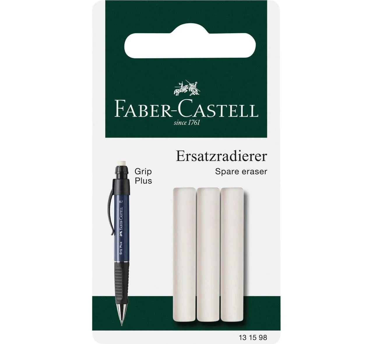 Faber-Castell Grip Plus spare erasers for mechanical pencil set of 3 131598