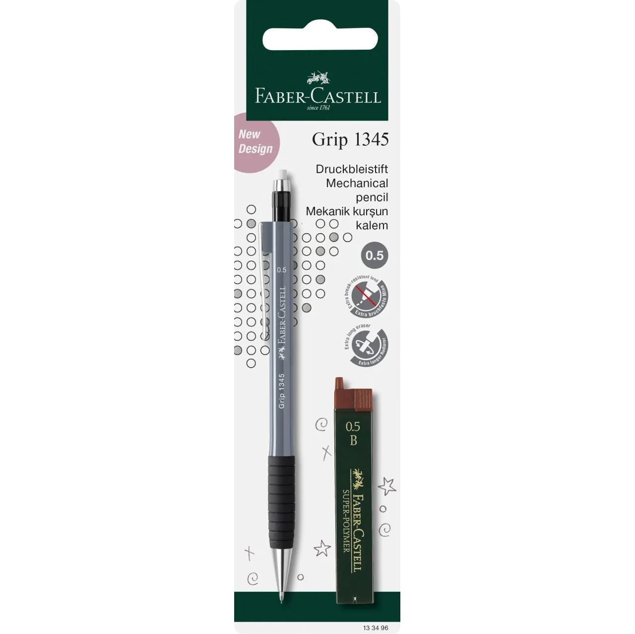 Faber-Castell Grip 1345 mechanical pencil, 2 pieces set 133496