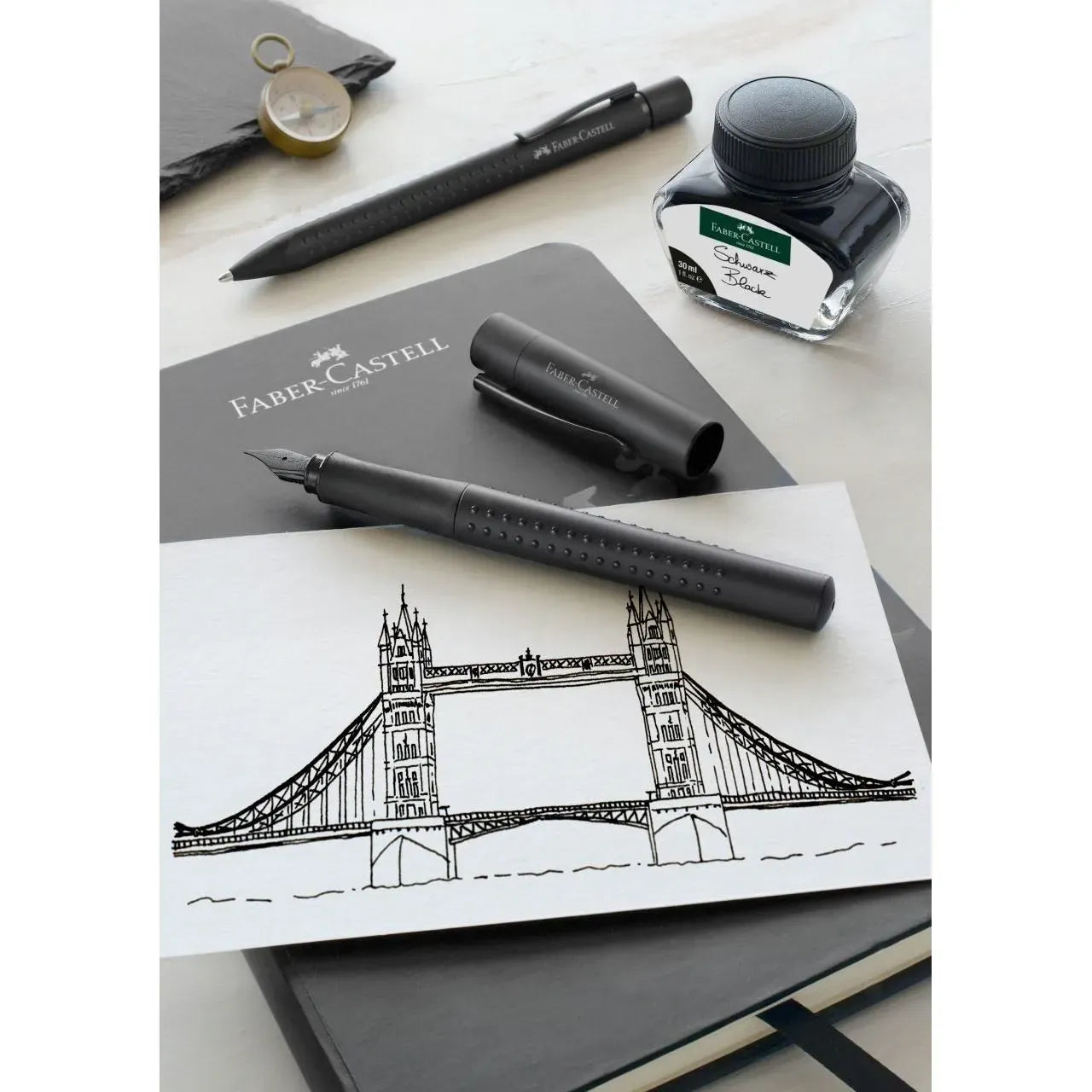 Faber-Castell Grip Edition fountain pen M, all black 140960