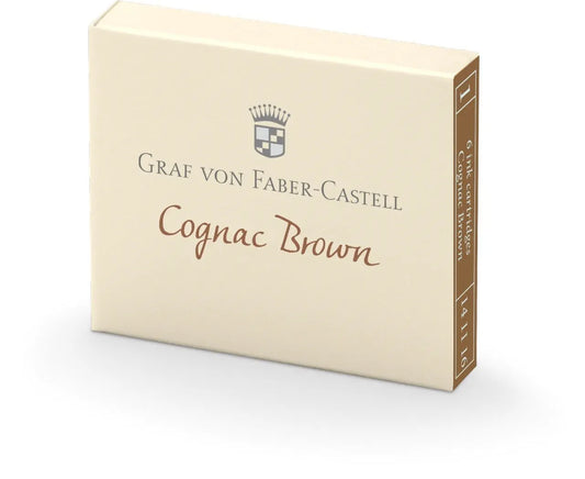 Graf von Faber-Castell 6 ink cartridges Cognac Brown 141116