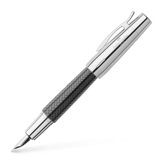 Faber-Castell e-motion precious resin parquet fountain pen B, black 148243