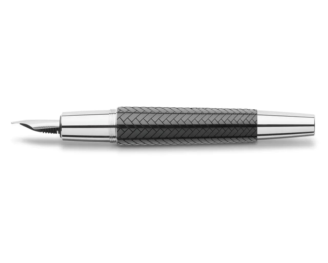 Faber-Castell e-motion precious resin parquet fountain pen B, black 148243