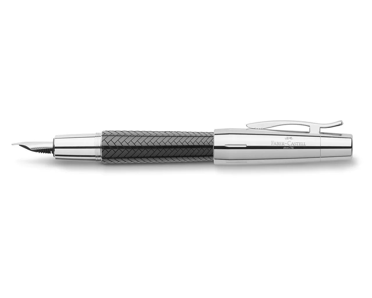 Faber-Castell e-motion precious resin parquet fountain pen B, black 148243
