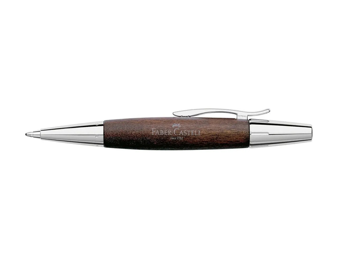 Faber-Castell e-motion wood twist ballpoint pen B, dark brown 148381