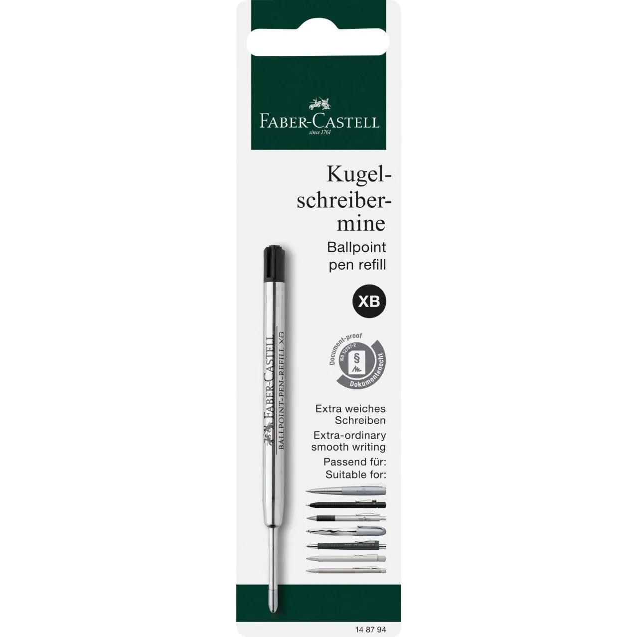 Faber-Castell Ballpoint pen refill large-capacity refill XB, black 148794