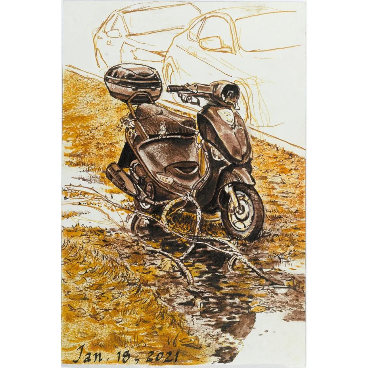 Faber-Castell Pitt Artist Pen India ink pen wallet of 4, dark sepia 167101