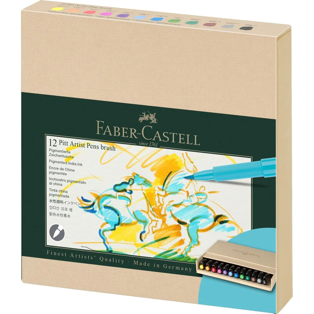 Faber-Castell Pitt Artist Pen Brush India ink pen studio box of 12 167190