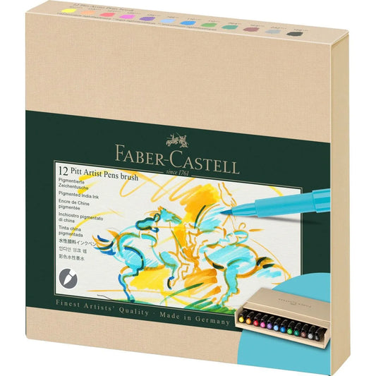 Faber-Castell Pitt Artist Pen Brush India ink pen studio box of 12 167190