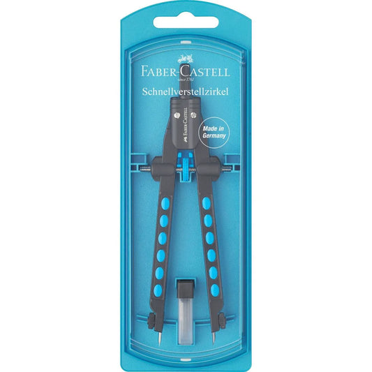 Faber-Castell Factory compass with quick set mechanism, blue 174340