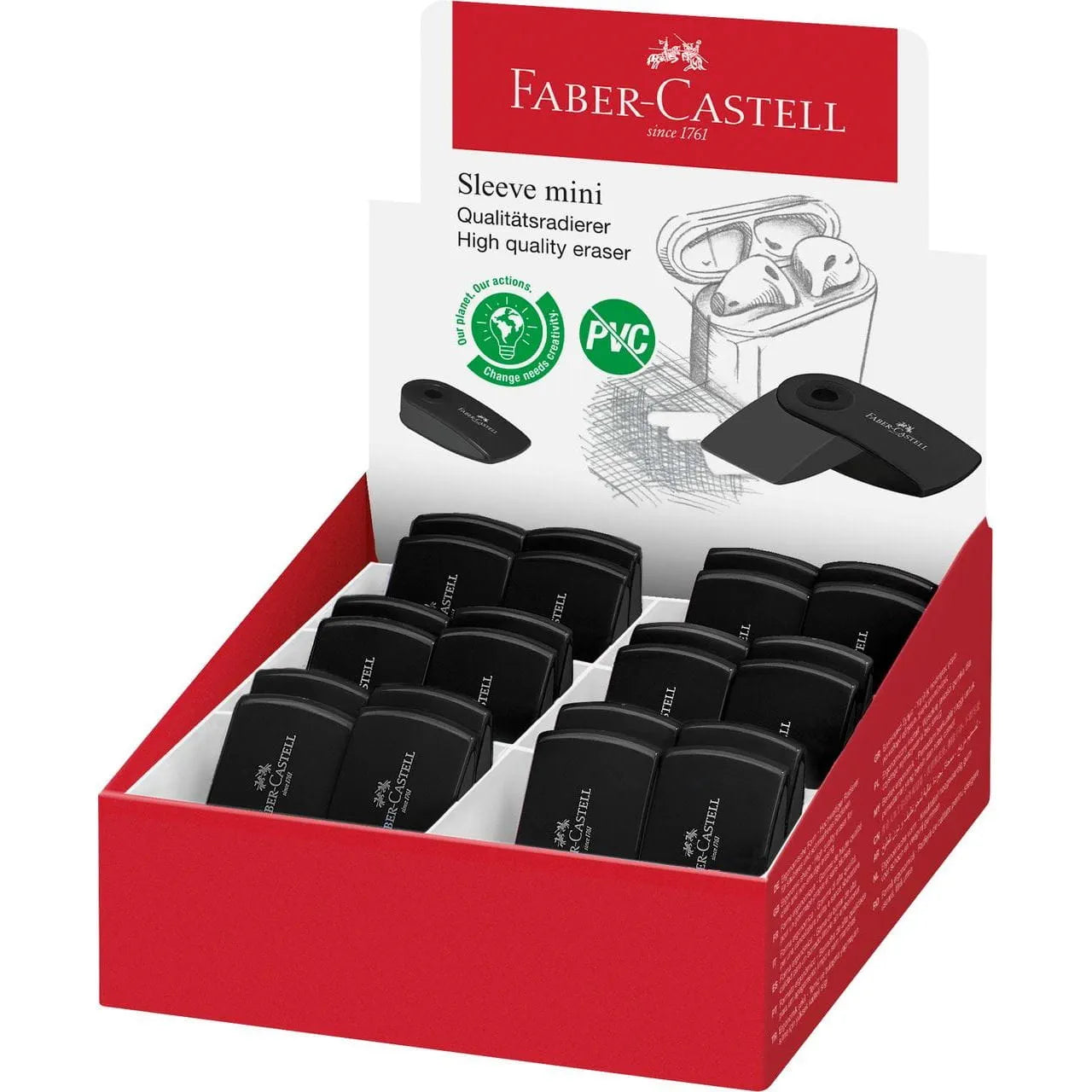 Faber-Castell Sleeve Mini eraser, black 182410