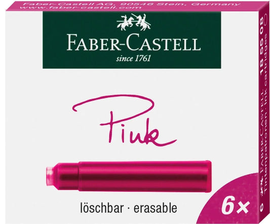 Faber-Castell Ink cartridges standard, 6x pink erasable 185508