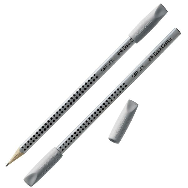 Faber-Castell Grip 2001 eraser cap eraser, 2x grey 187000