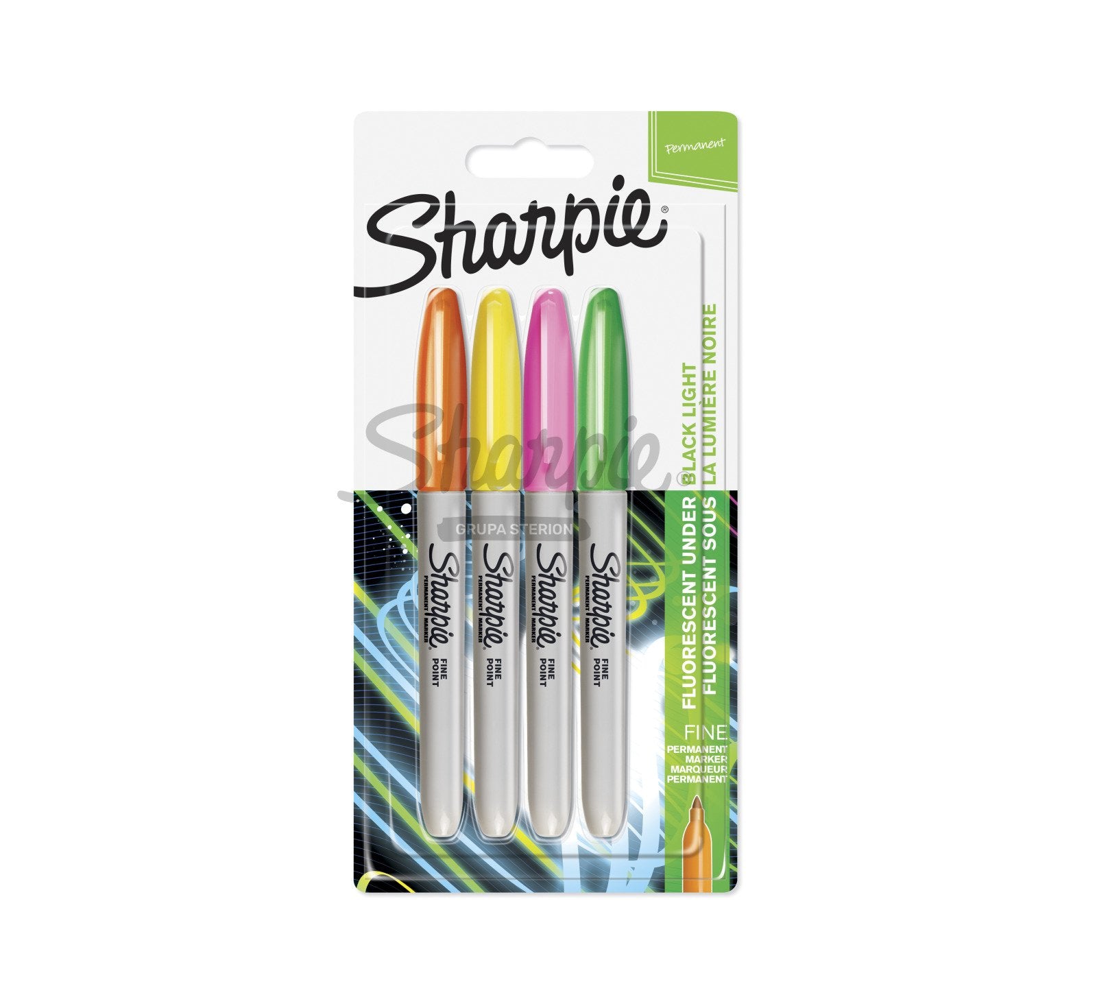 Sharpie Permanent Markers, Assorted Neon Colours, Fine Point, 4 Count 1985855