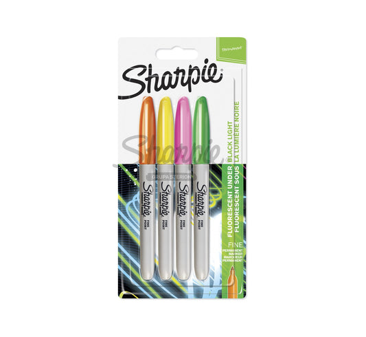 Sharpie Permanent Markers, Assorted Neon Colours, Fine Point, 4 Count 1985855
