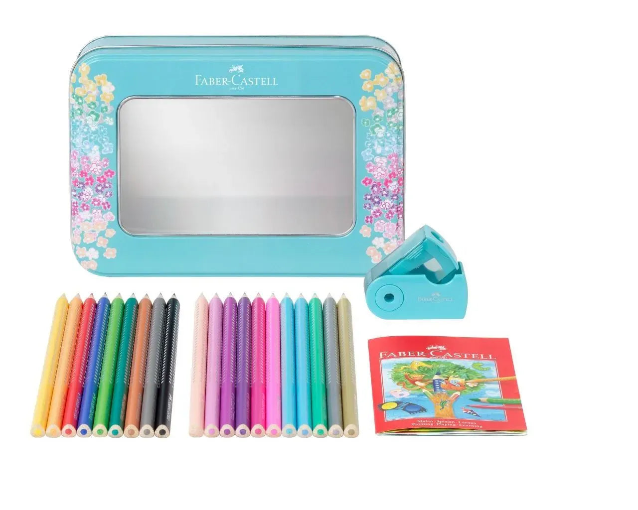 Faber-Castell Sparkle colour pencil set tin turquoise, 21 pieces 201641