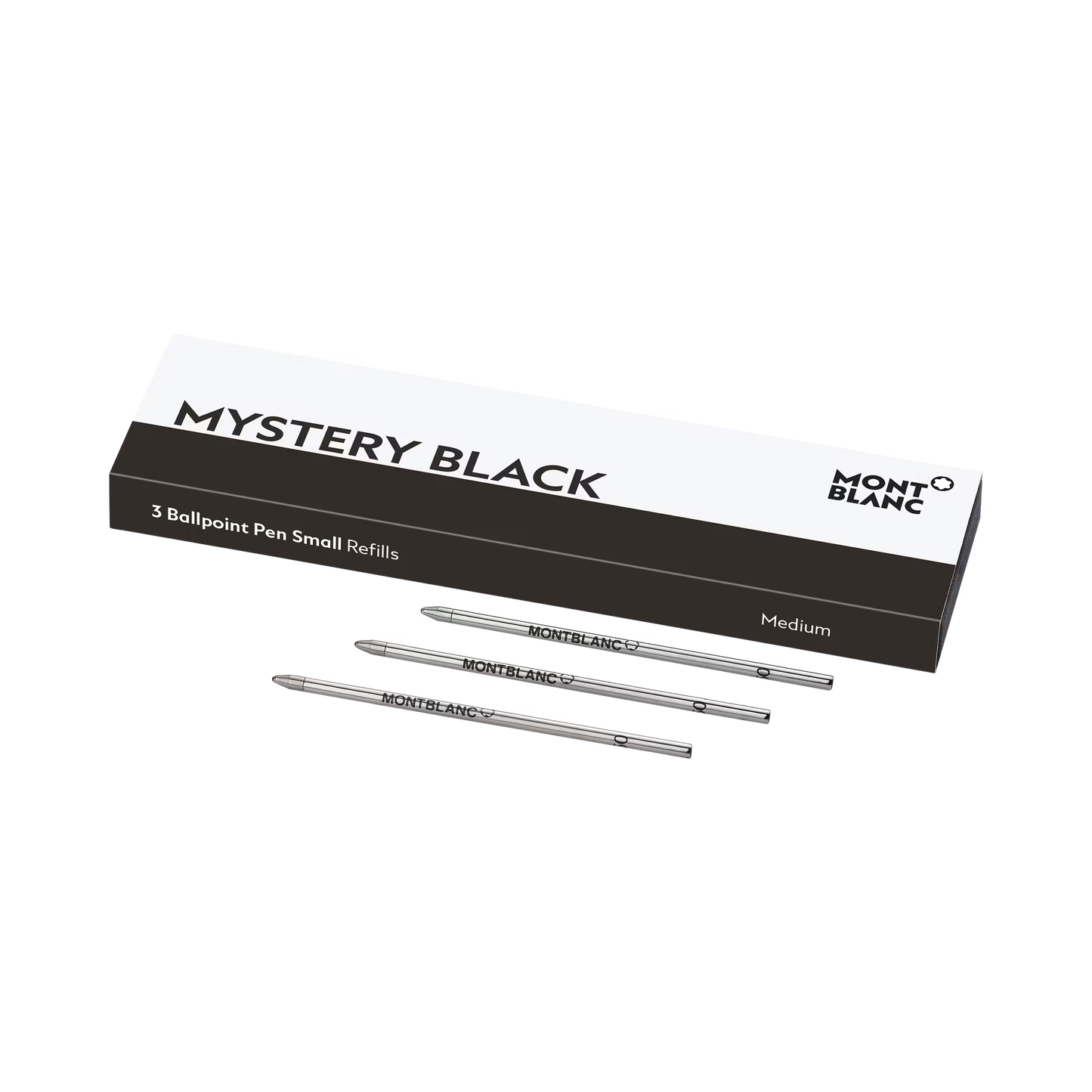 Montblanc 3 Ballpoint Small Refills, Mystery Black - Medium 128222