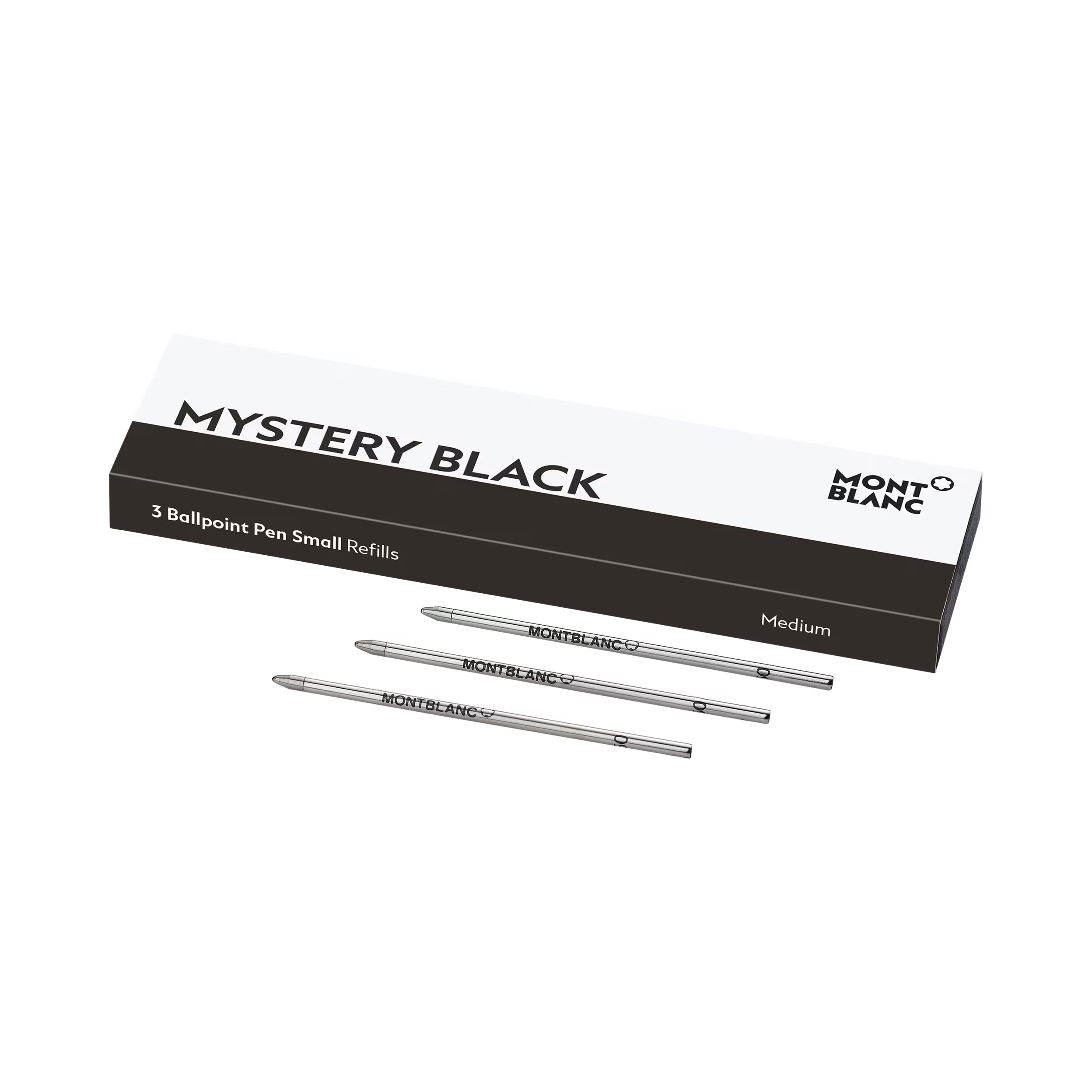 Montblanc 3 Ballpoint Small Refills, Mystery Black - Medium 128222