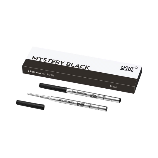 Montblanc 2 Ballpoint Refills, Mystery Black - Medium 128210