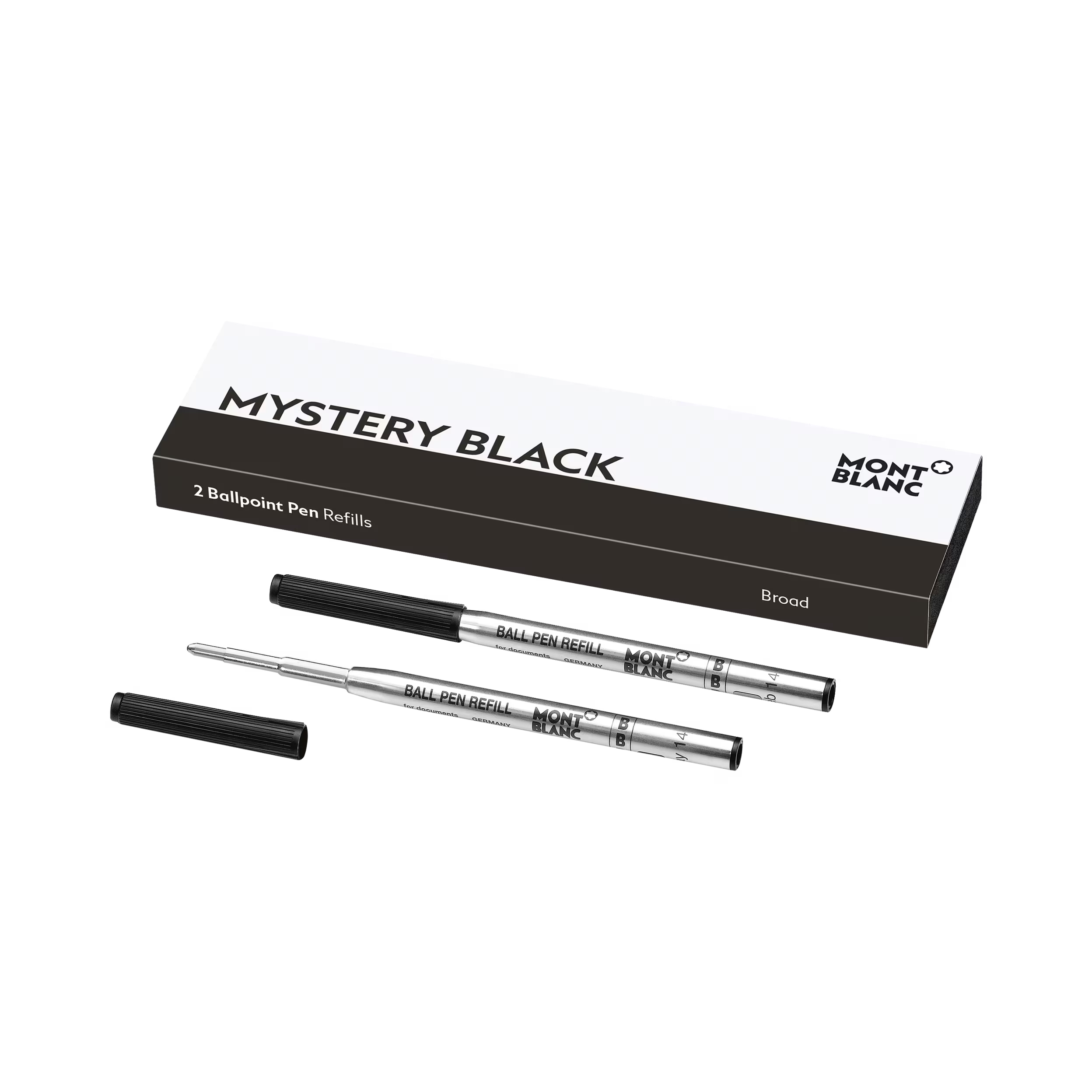 Montblanc 2 Ballpoint Refills, Mystery Black - Broad 128212