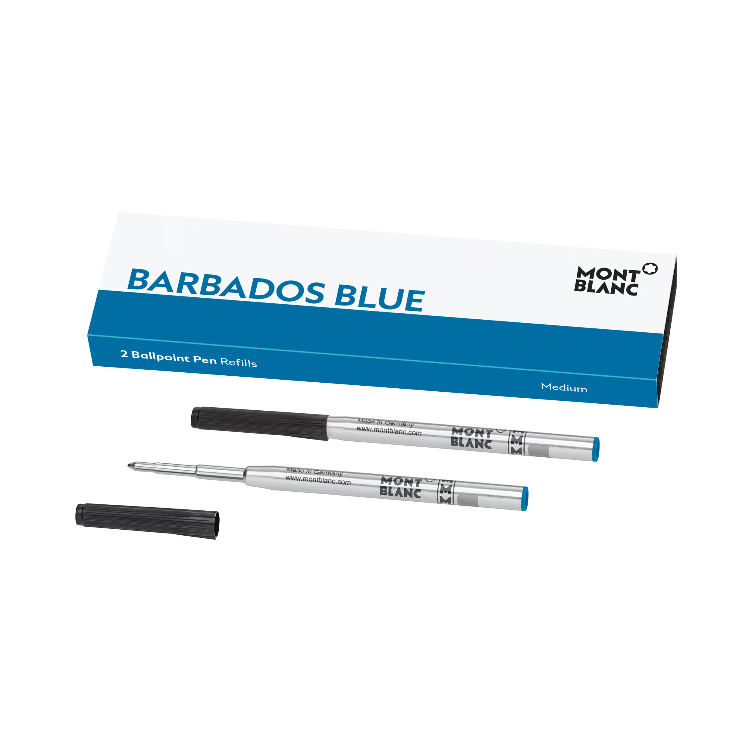 Montblanc 2 Ballpoint Refills, Barbados Blue - Medium 128219