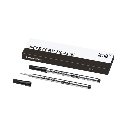 Montblanc 2 Rollerball Refills, Mystery Black - Fine 128230
