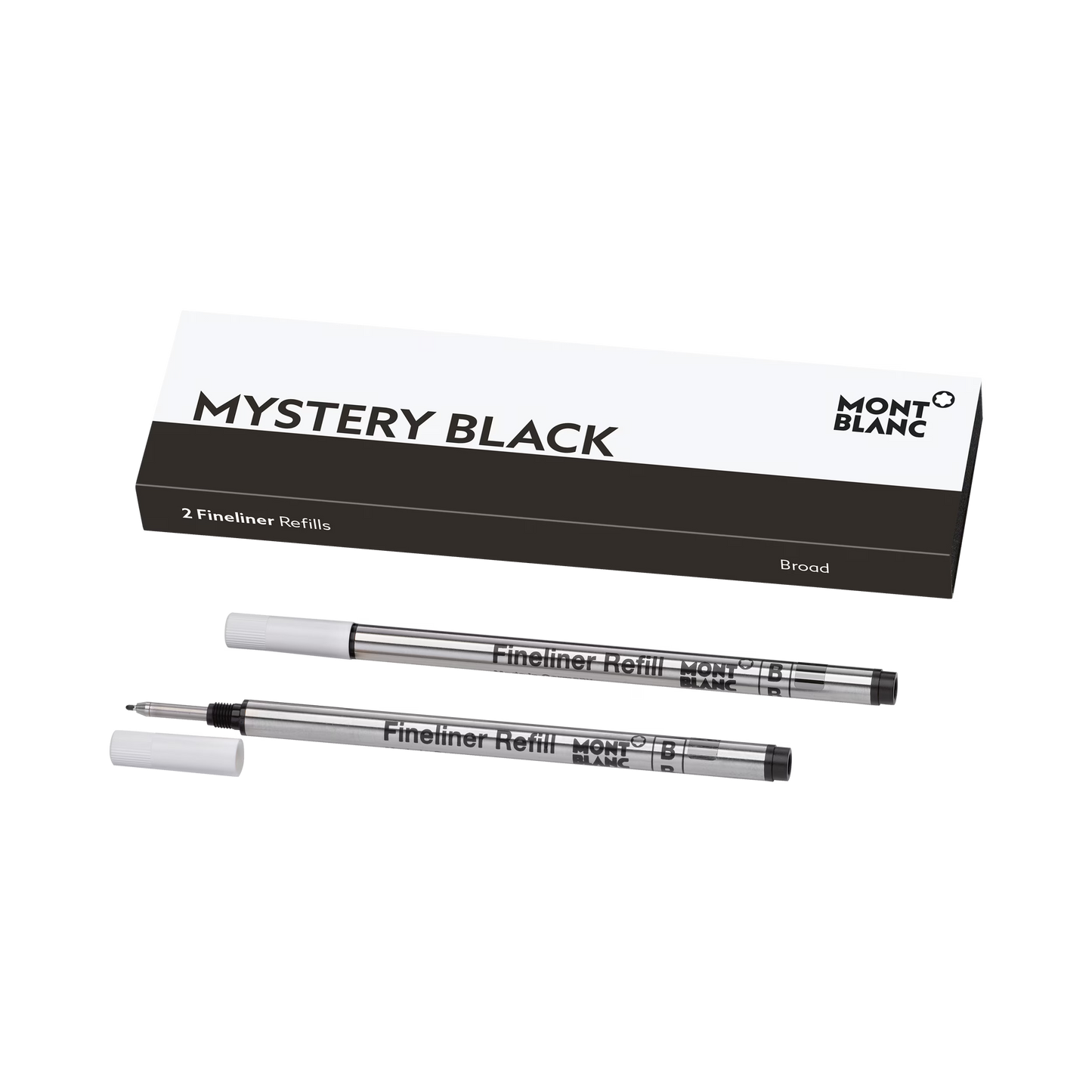 Montblanc 2 Fineliner Refills, Mystery Black - Medium 128246