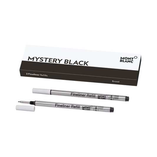 Montblanc 2 Fineliner Refills, Mystery Black - Medium 128246