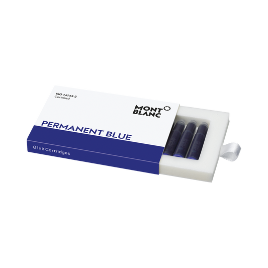 Montblanc Ink Cartridges, Permanent Blue - 8-unit package 128208