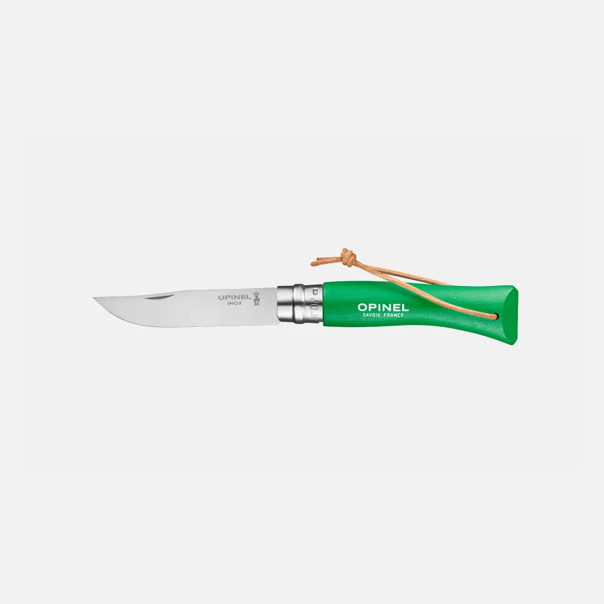 Opinel No.07 Bushwhacker Green Meadow Stainless Steel Pocket Knife with Lanyard 002210