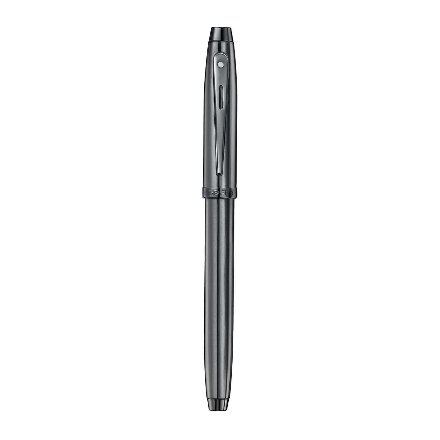 Sheaffer 100 Fountain Pen | E9375 Ionic Grey Gunmetal with PVD Trims | Fine Nib | Premium Fountain Pen E0937543