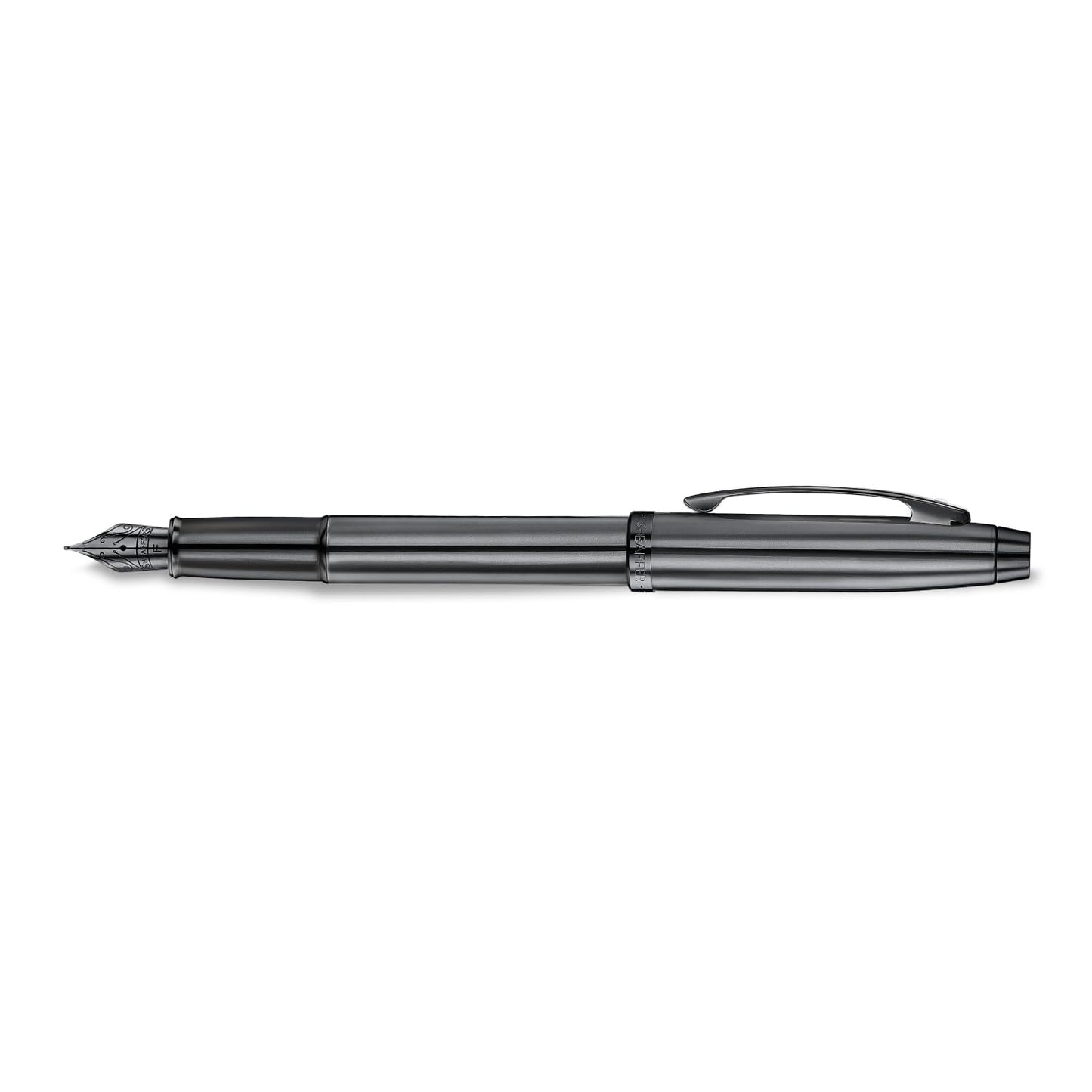 Sheaffer 100 Fountain Pen | E9375 Ionic Grey Gunmetal with PVD Trims | Fine Nib | Premium Fountain Pen E0937543