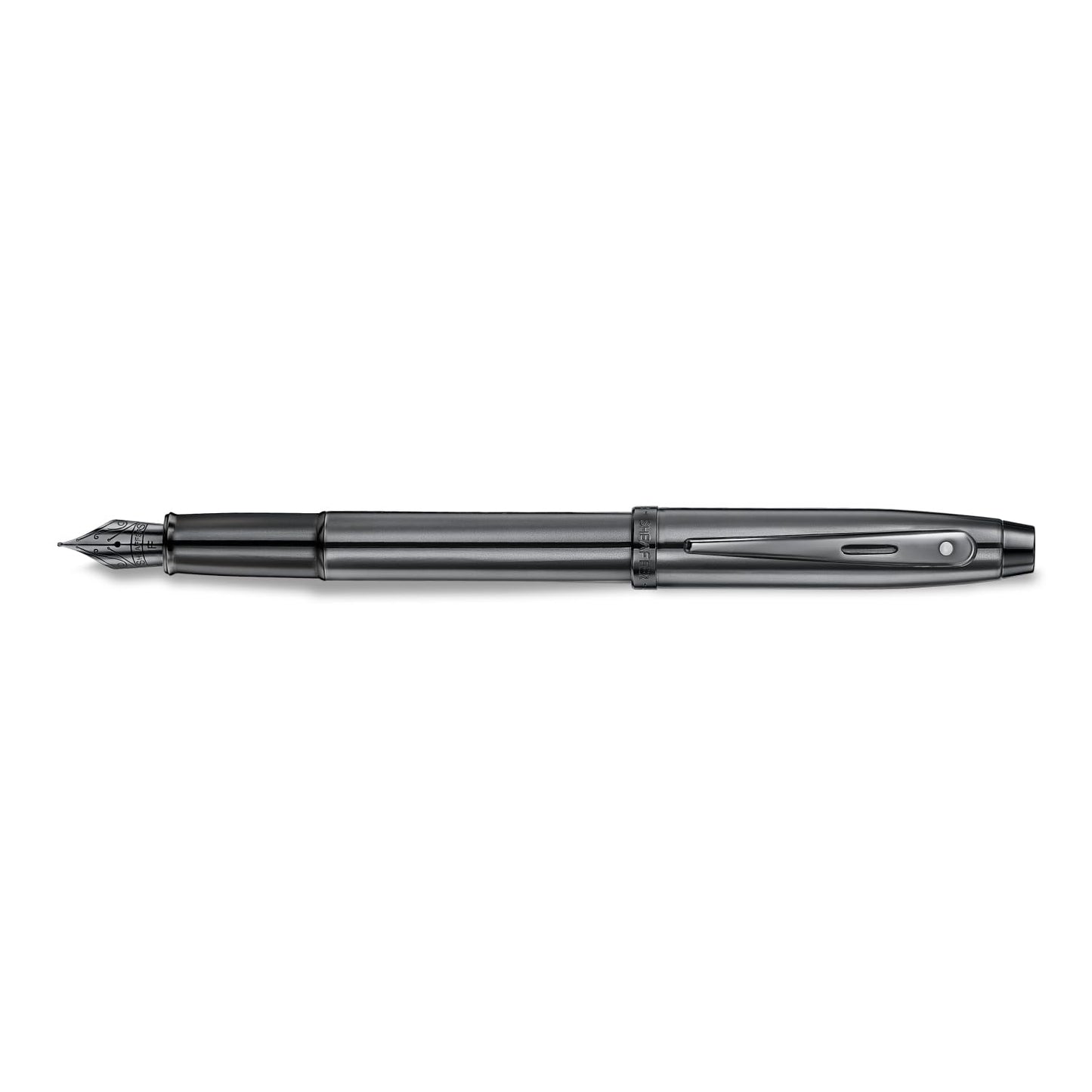 Sheaffer 100 Fountain Pen | E9375 Ionic Grey Gunmetal with PVD Trims | Fine Nib | Premium Fountain Pen E0937543
