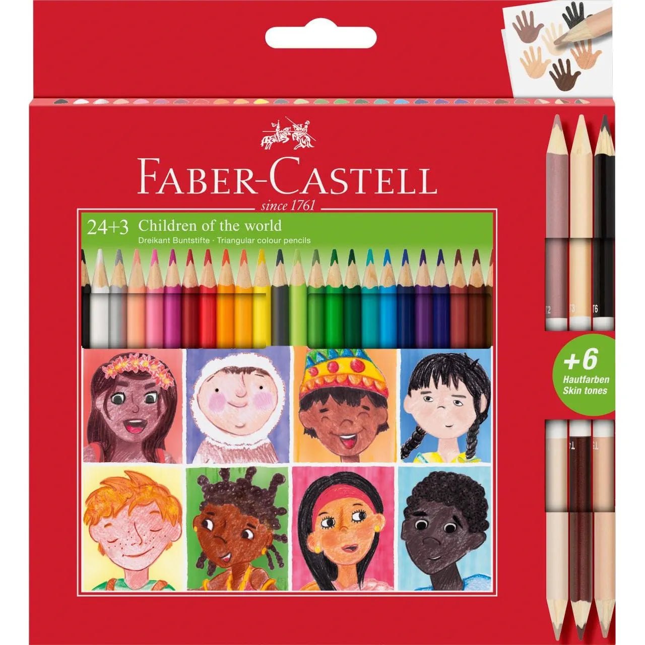 Faber-Castell Colour pencil triangular 24+3 with skintones 511515