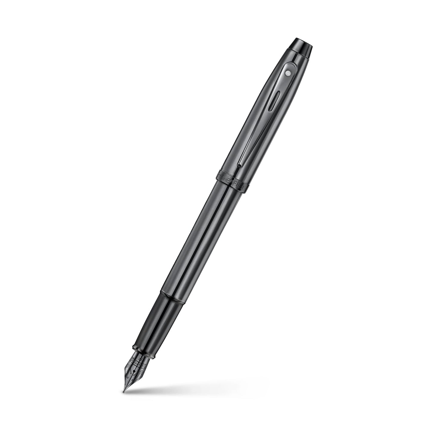 Sheaffer 100 Fountain Pen | E9375 Ionic Grey Gunmetal with PVD Trims | Fine Nib | Premium Fountain Pen E0937543