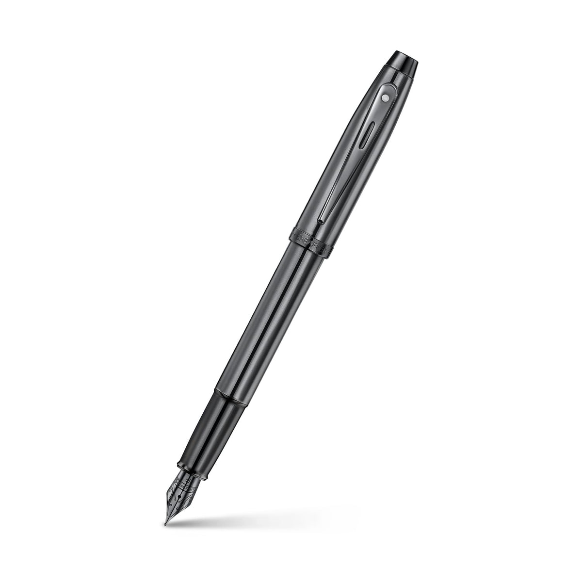 Sheaffer 100 Fountain Pen | E9375 Ionic Grey Gunmetal with PVD Trims | Fine Nib | Premium Fountain Pen E0937543